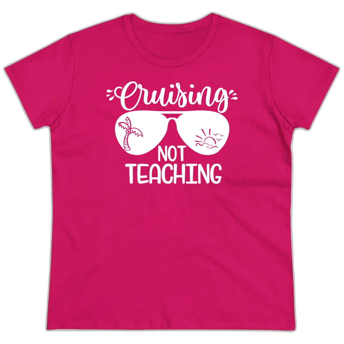 Cruising Not Teaching Ladies Tee in Heliconia