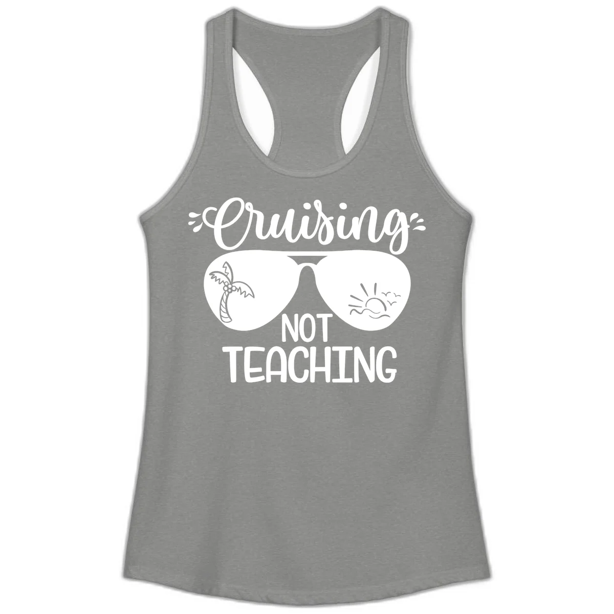 Cruising Not Teaching Ladies Tank in Heather Grey