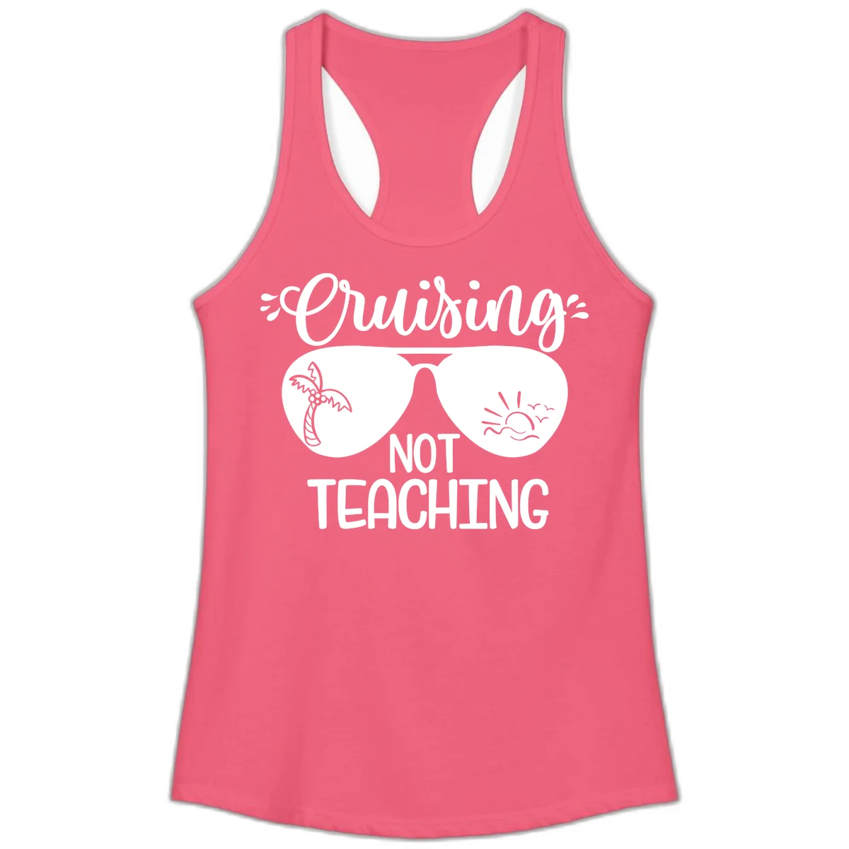 Cruising Not Teaching Ladies Tank in Hot Pink