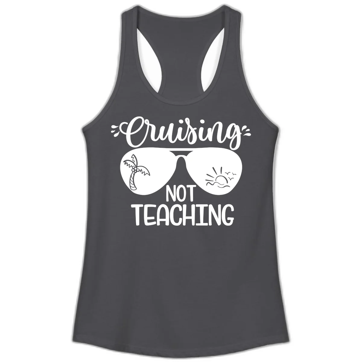 Cruising Not Teaching Ladies Tank in Solid Dark Gray