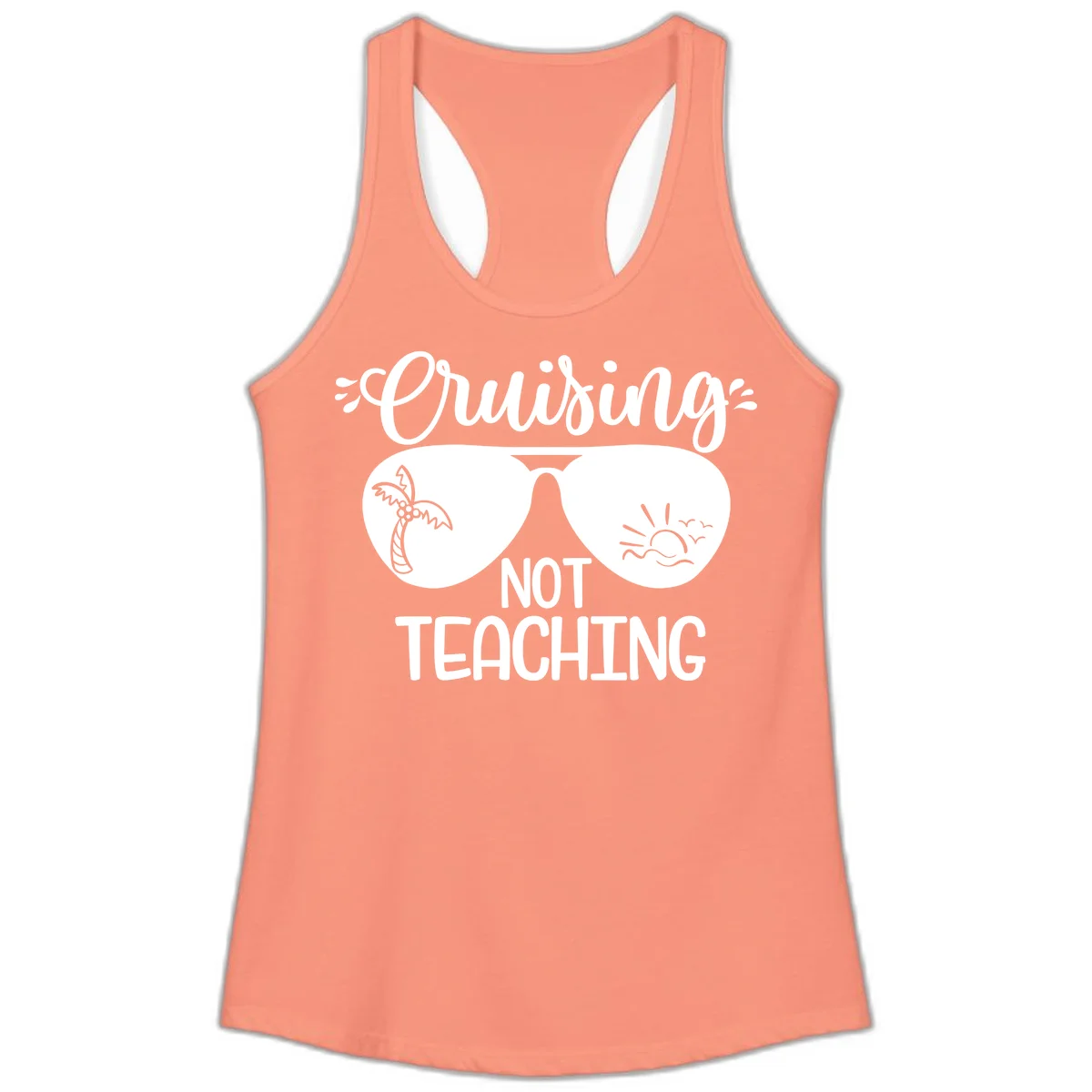 Cruising Not Teaching Ladies Tank in Solid Light Orange