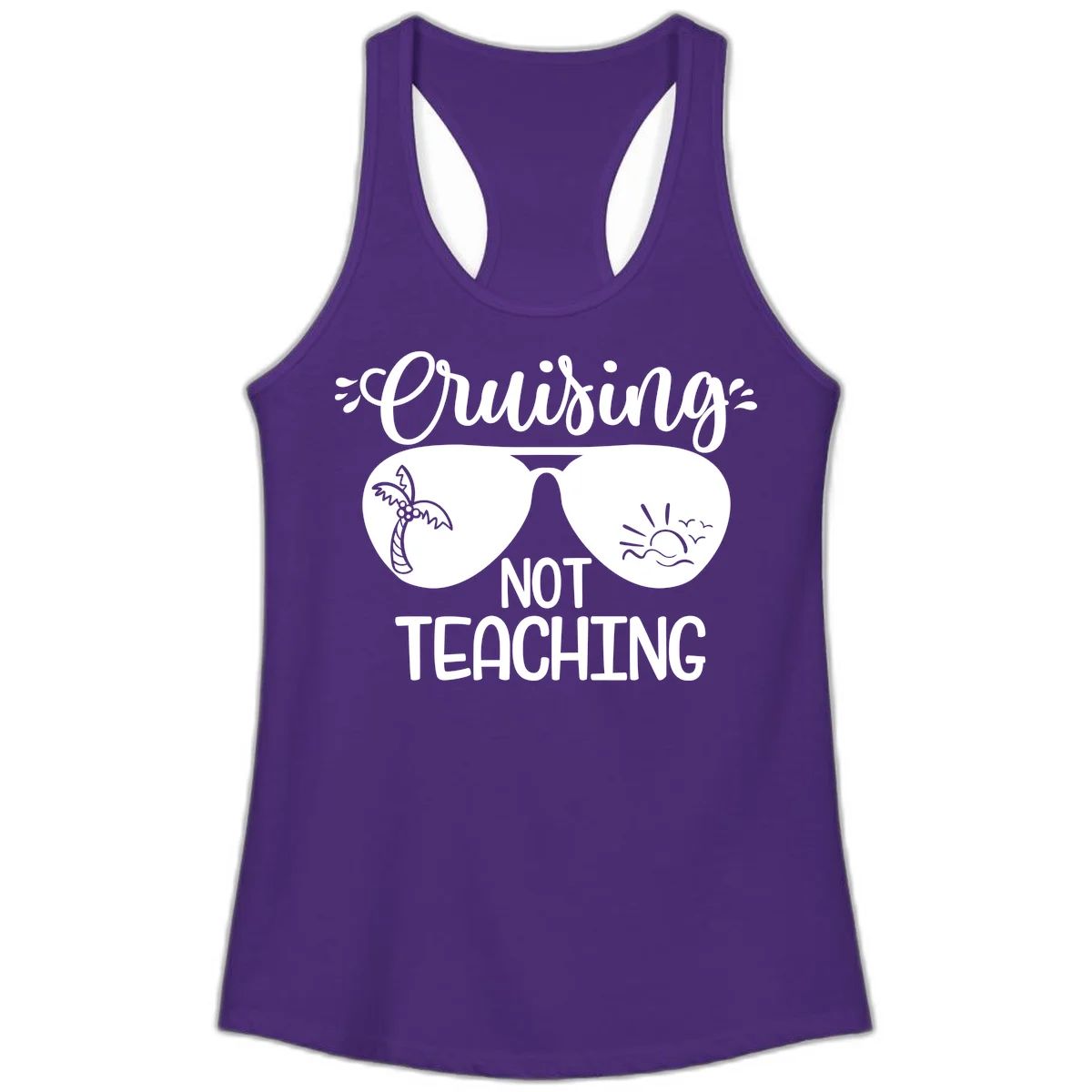 Cruising Not Teaching Ladies Tank in Solid Purple Rush