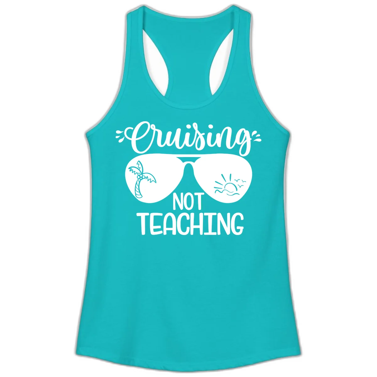 Cruising Not Teaching Ladies Tank in Tahiti Blue