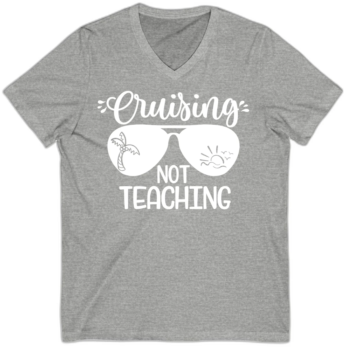 Cruising Not Teaching V-Neck in Athletic Heather