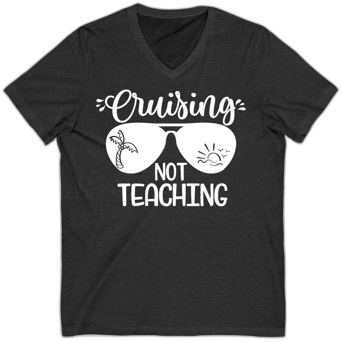 Cruising Not Teaching V-Neck in Dark Grey Heather