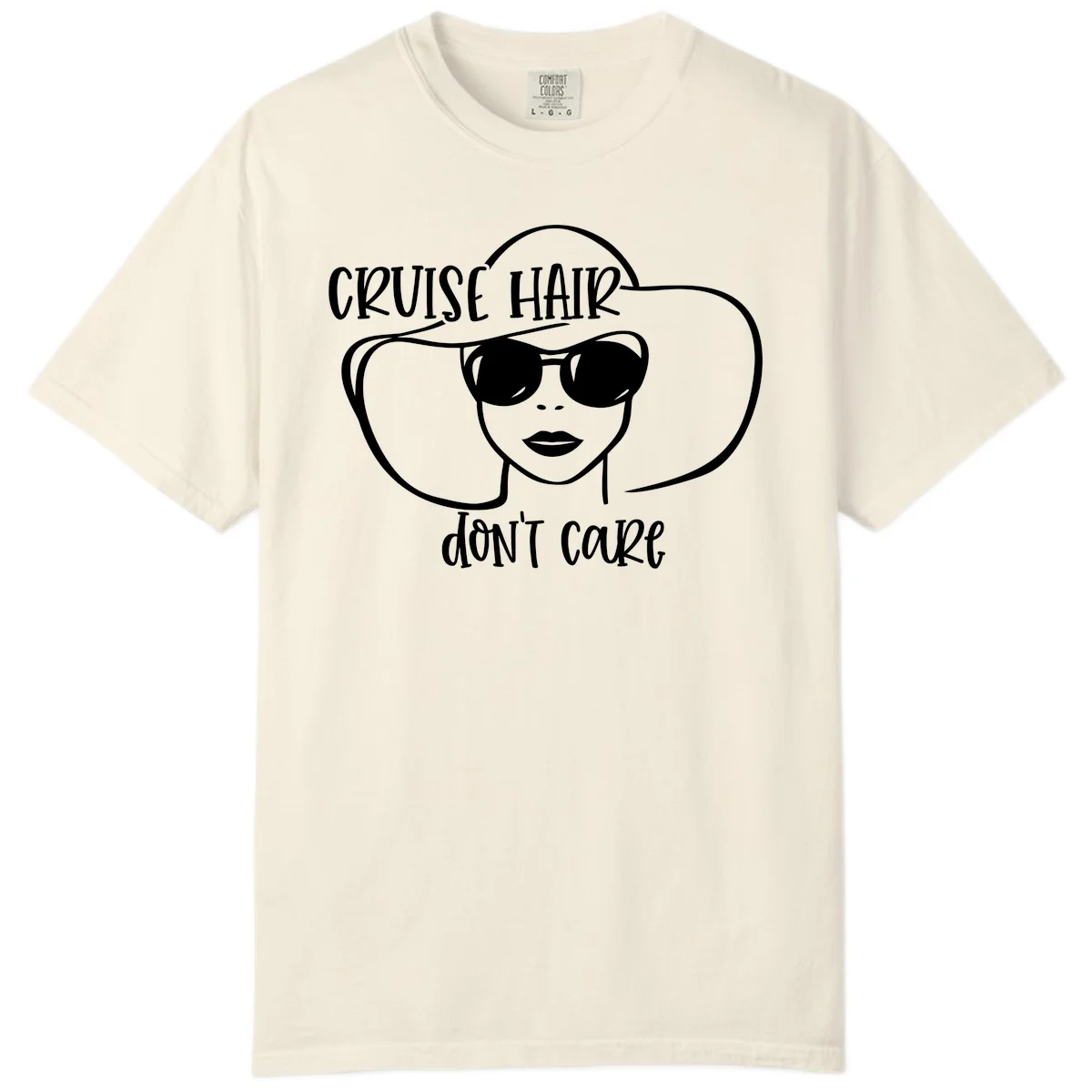 Cruise Hair Don't Care Comfort Color T-Shirt in Ivory