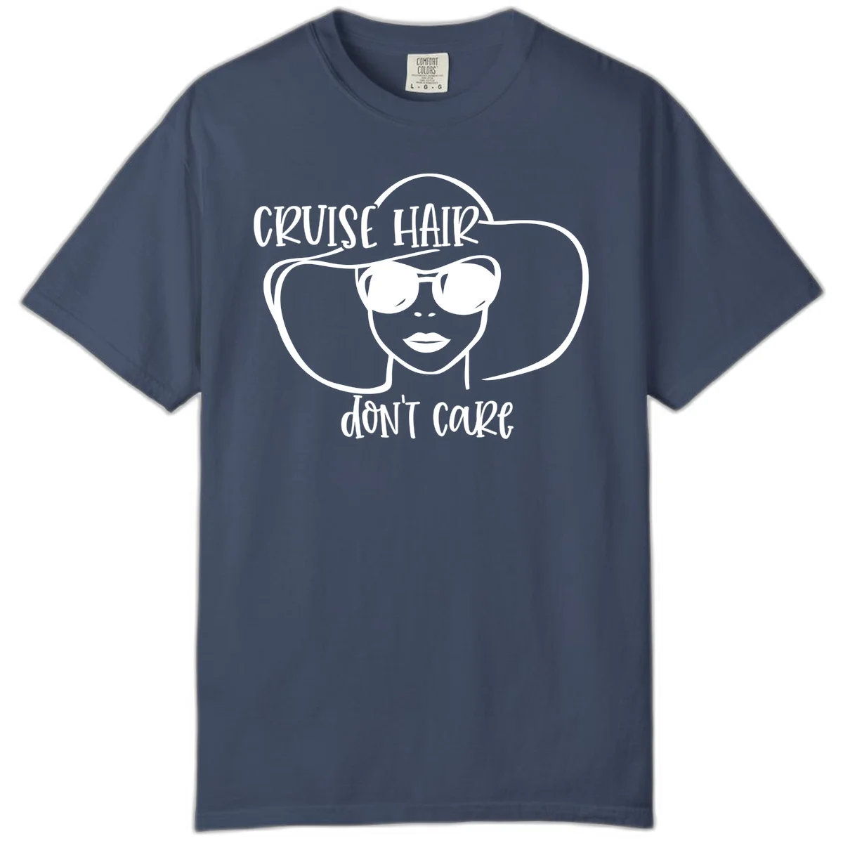 Cruise Hair Don't Care Comfort Color T-Shirt in Midnight