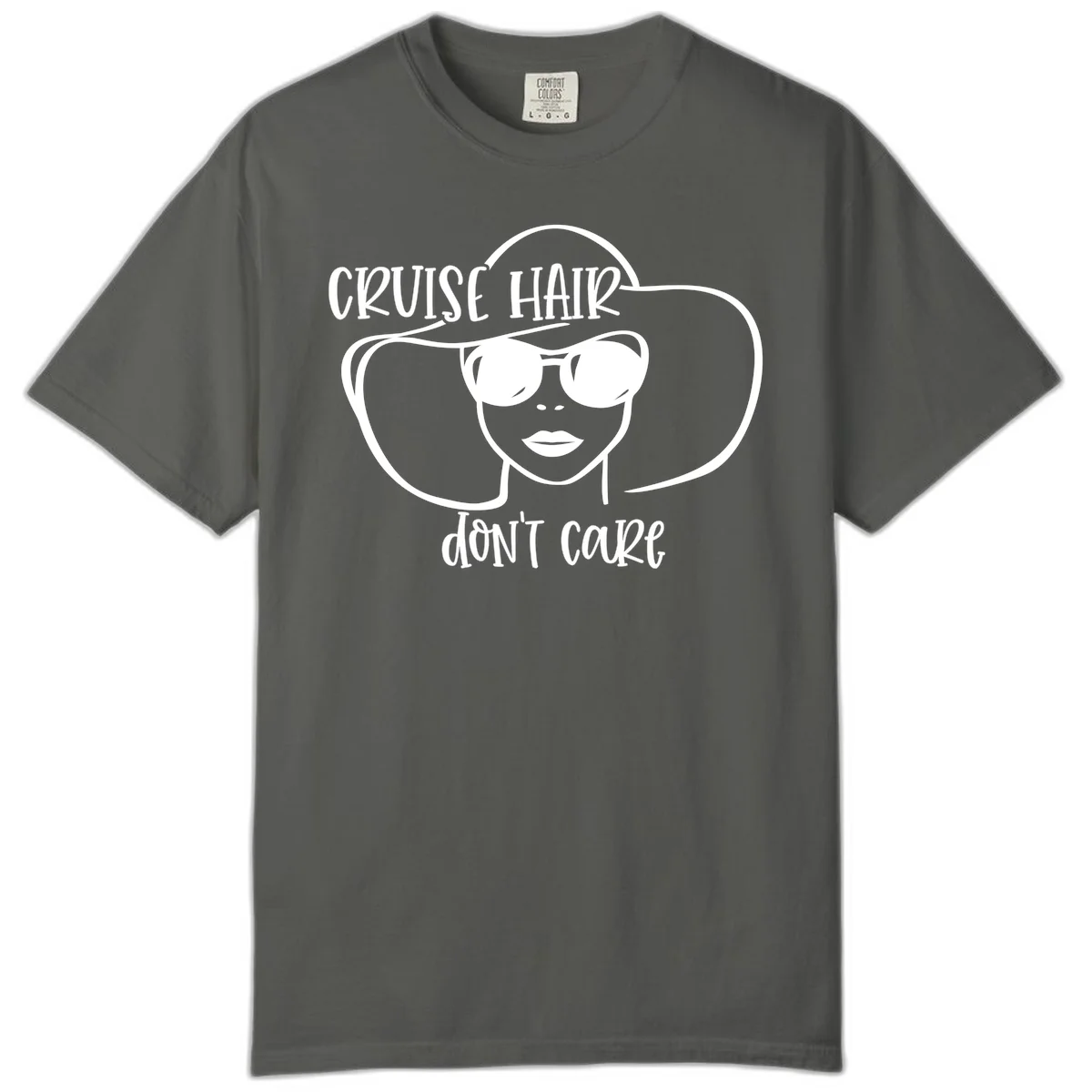 Cruise Hair Don't Care Comfort Color T-Shirt in Pepper