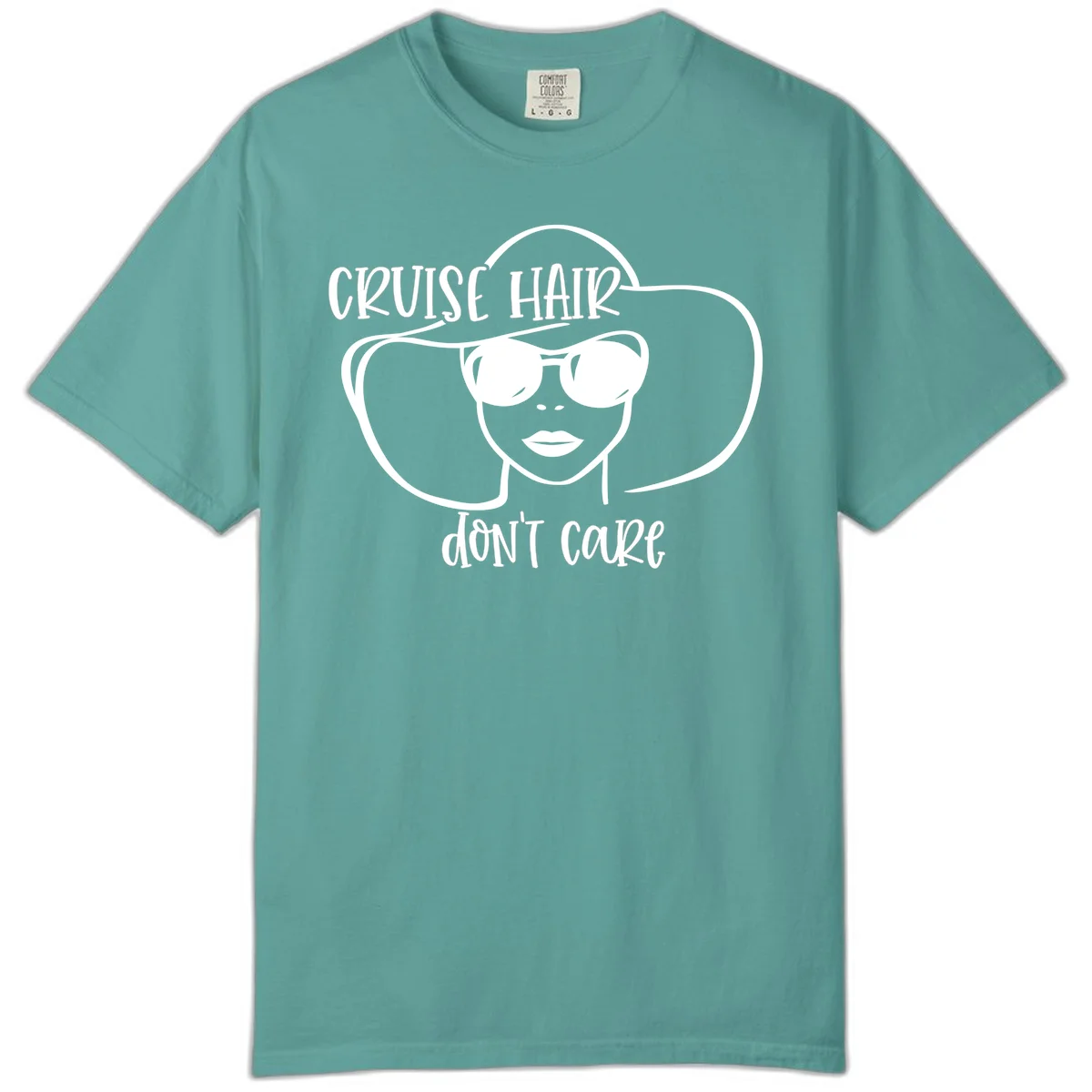 Cruise Hair Don't Care Comfort Color T-Shirt in Seafoam