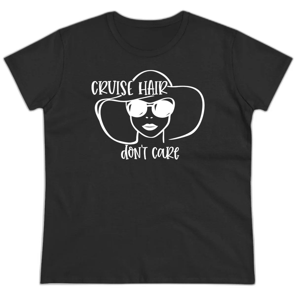 Cruise Hair Don't Care Ladies Fit Tee in Black