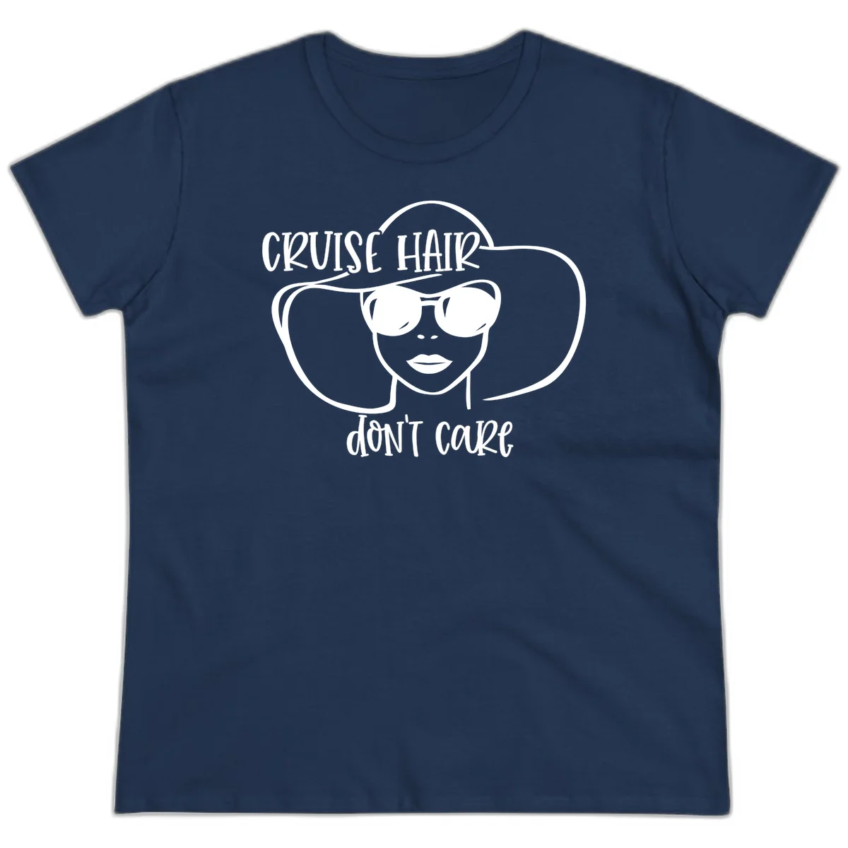 Cruise Hair Don't Care Ladies Fit Tee in Navy