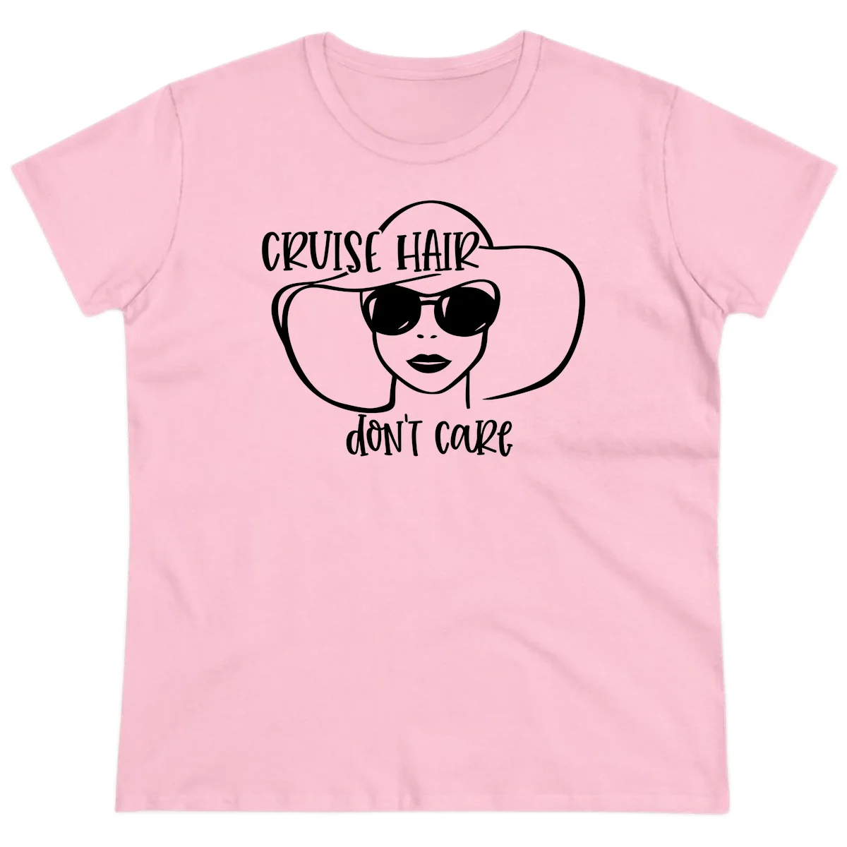 Cruise Hair Don't Care Ladies Fit Tee in Light Pink