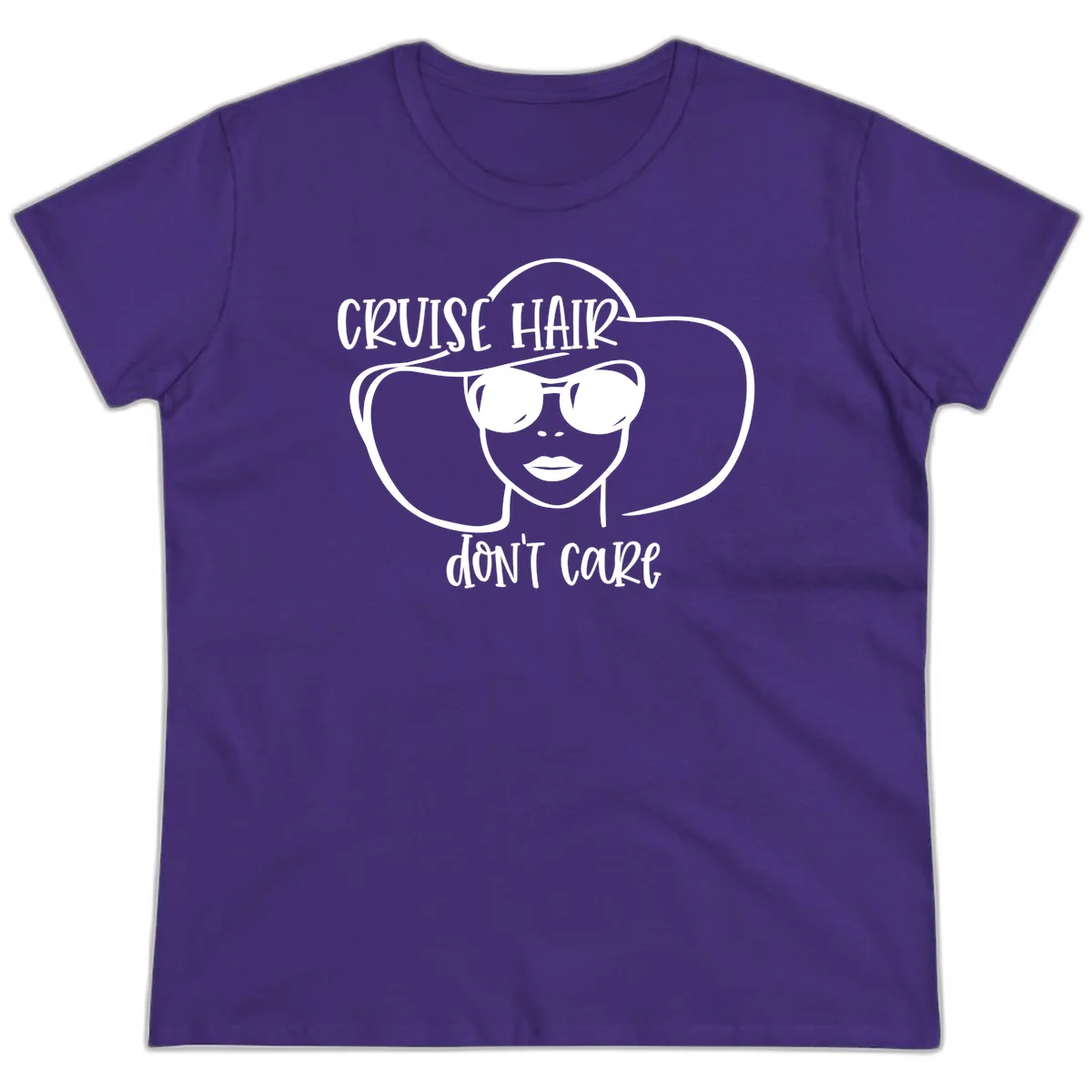 Cruise Hair Don't Care Ladies Fit Tee in Purple