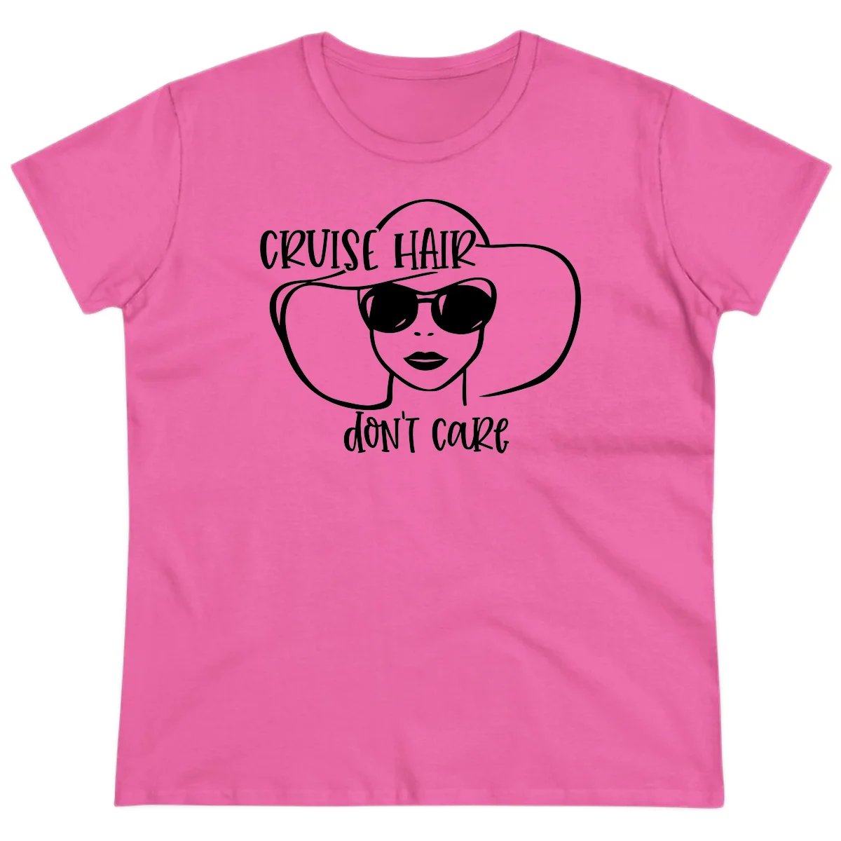 Cruise Hair Don't Care Ladies Fit Tee in Azalea