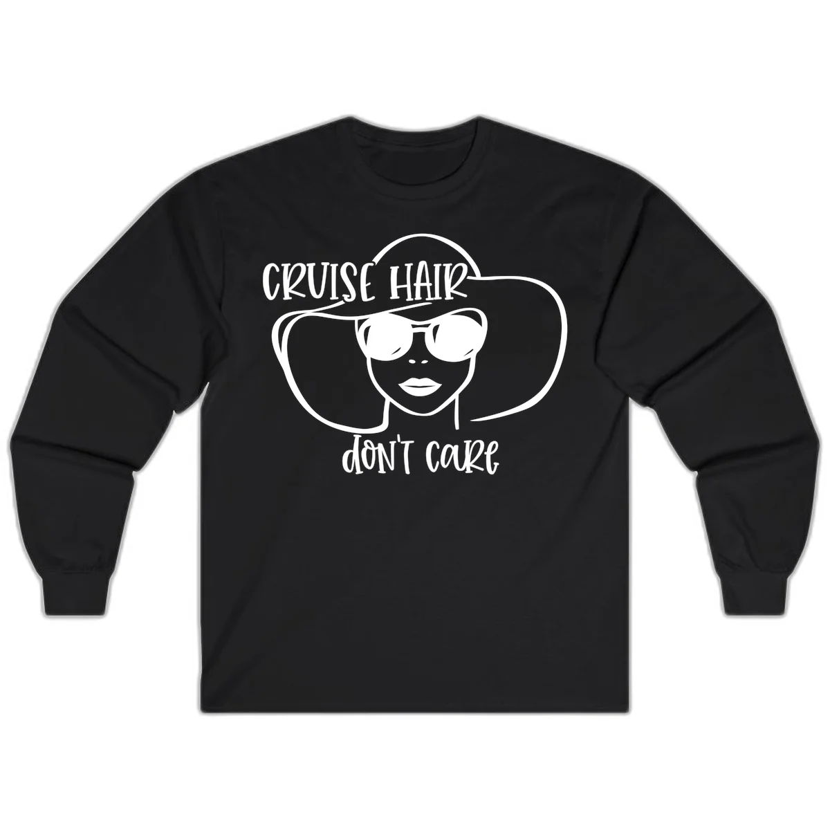 Cruise Hair Don't Care Long Sleeve T-Shirt in Black