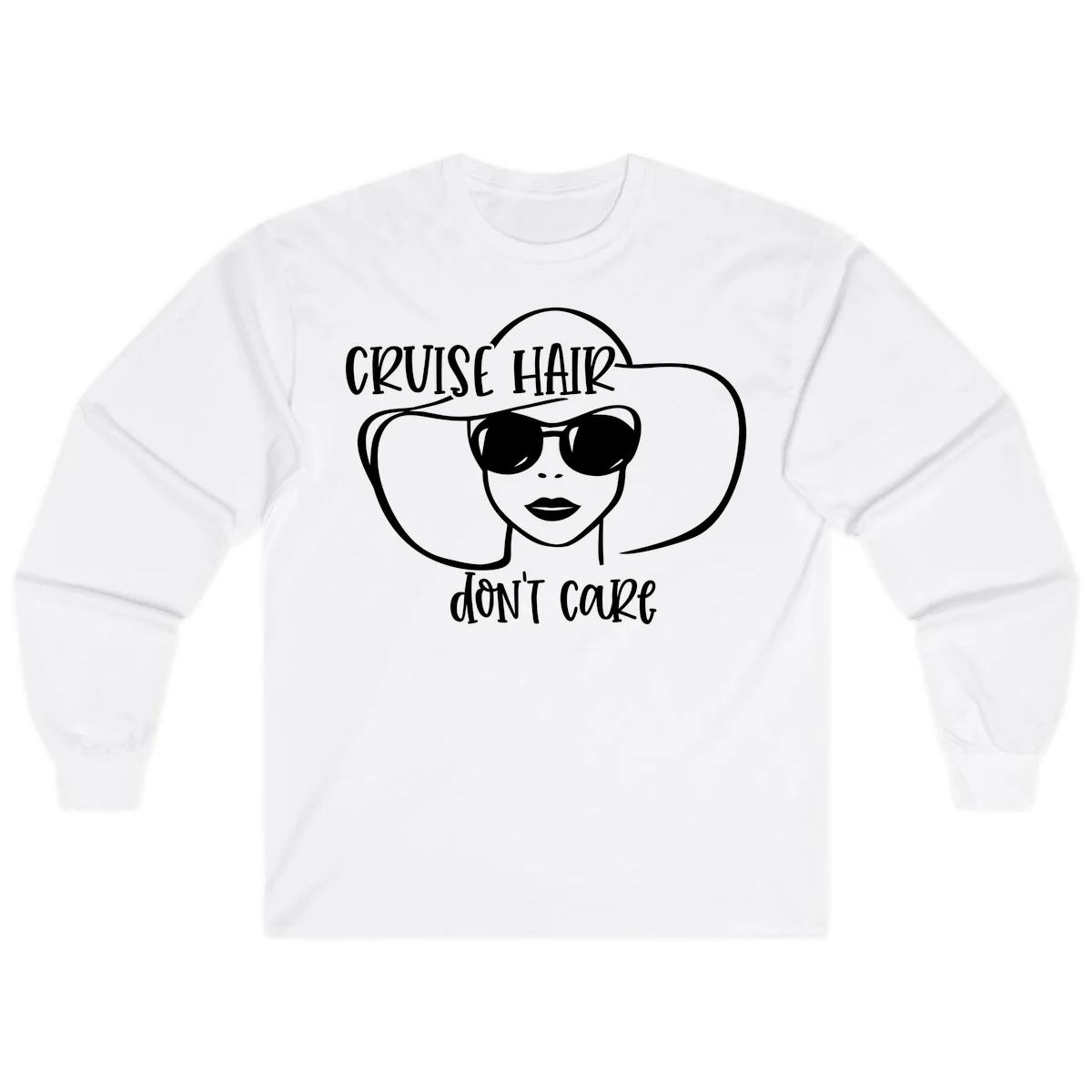 Cruise Hair Don't Care Long Sleeve T-Shirt in White
