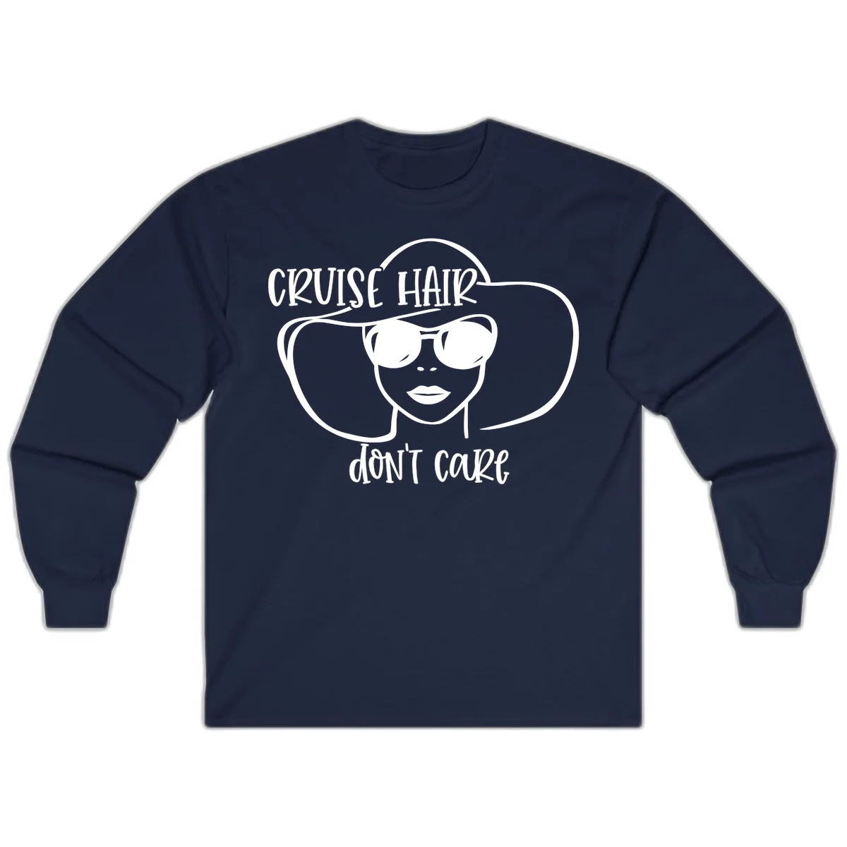 Cruise Hair Don't Care Long Sleeve T-Shirt in Navy