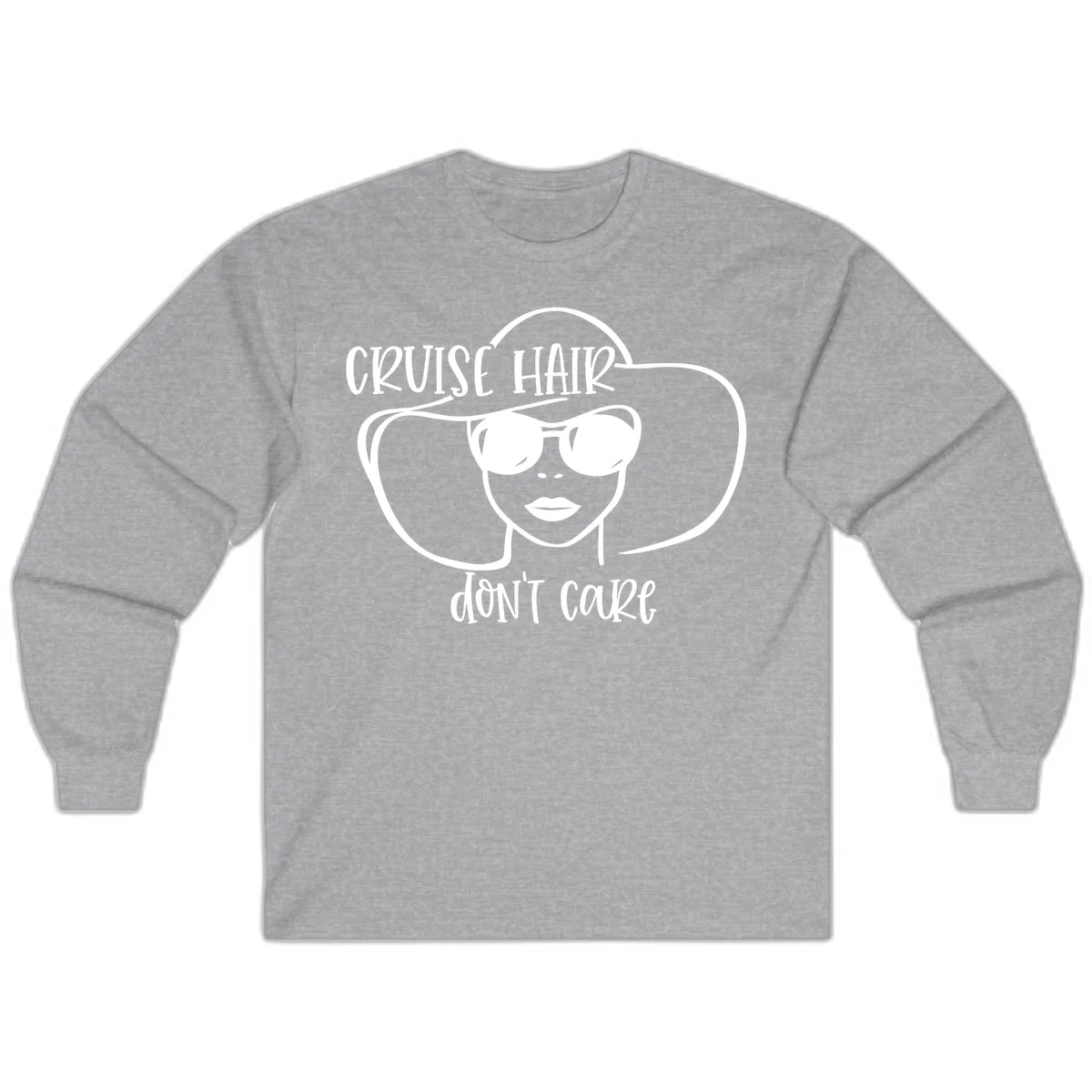 Cruise Hair Don't Care Long Sleeve T-Shirt in Sport Grey