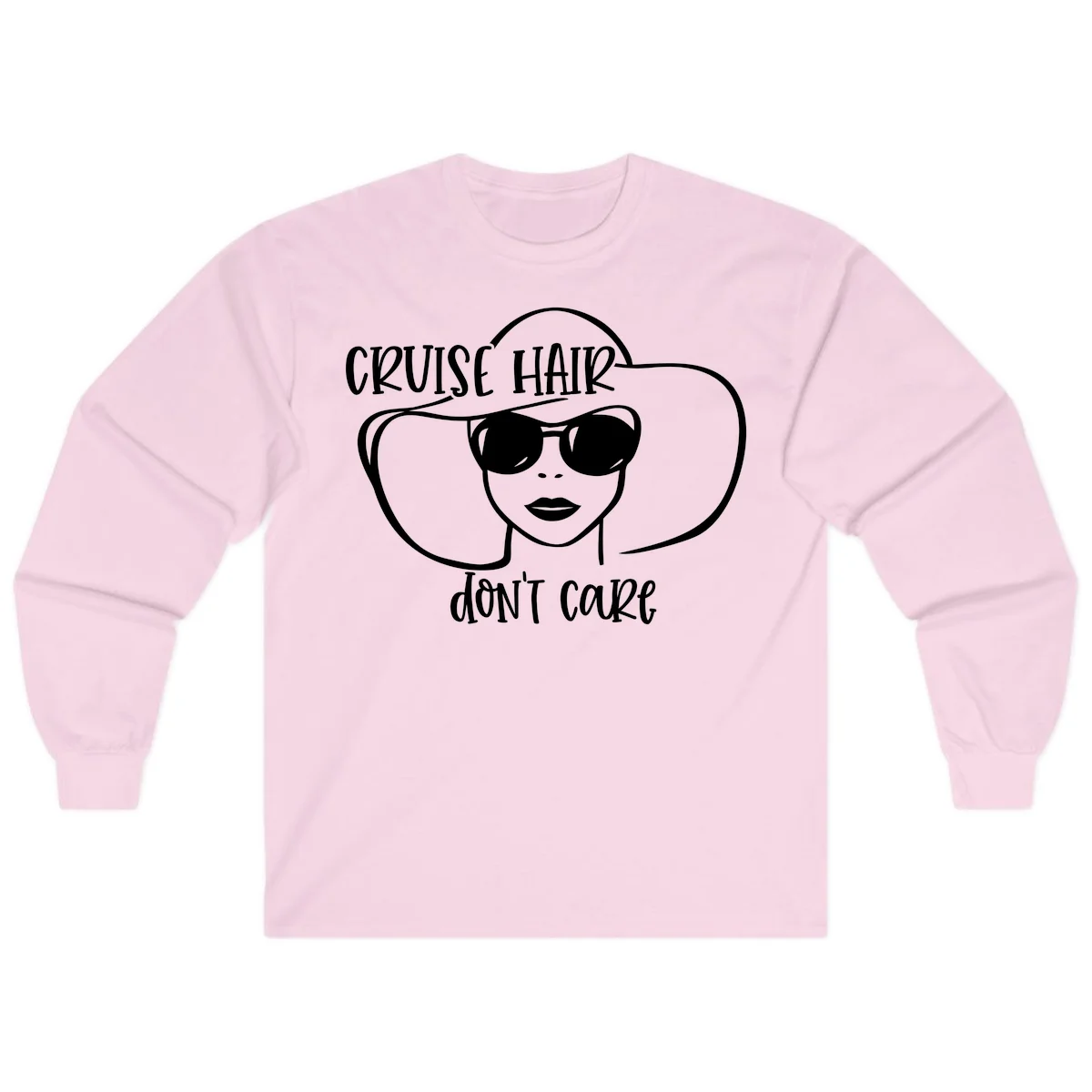 Cruise Hair Don't Care Long Sleeve T-Shirt in Light Pink