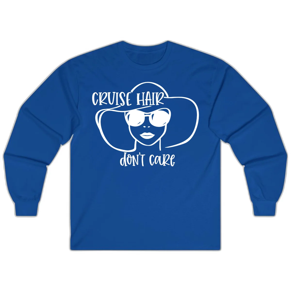 Cruise Hair Don't Care Long Sleeve T-Shirt in Royal