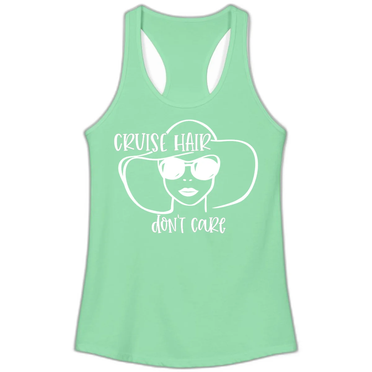 Cruise Hair Don't Care Ladies Tank Top in Solid Mint
