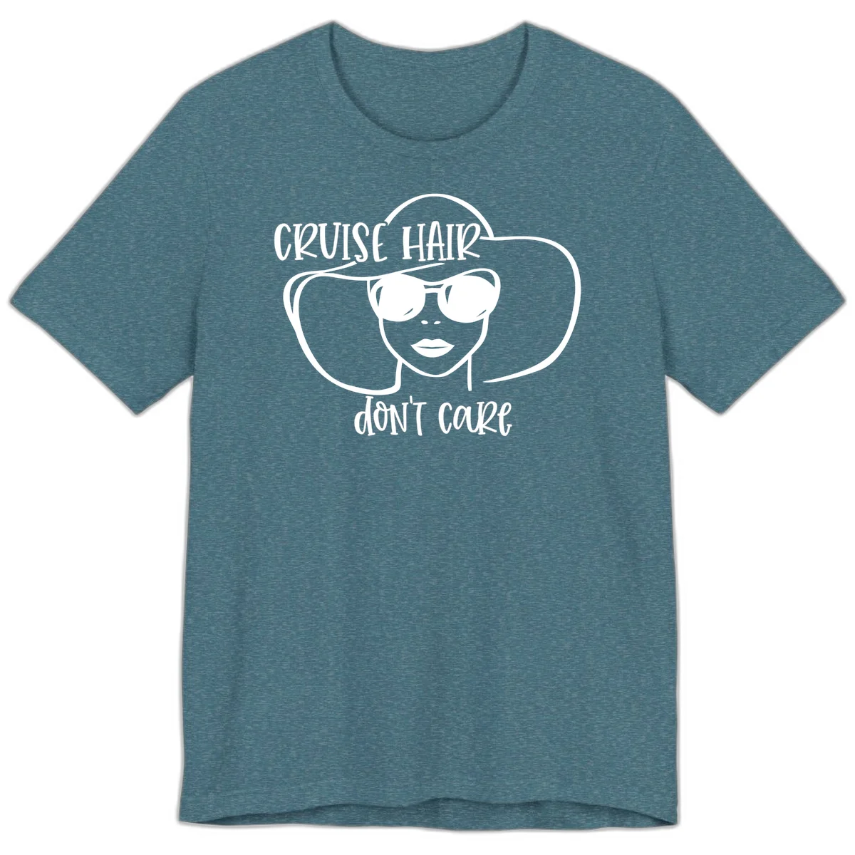 Cruise Hair Don't Care Premium T-Shirt in Heather Deep Teal