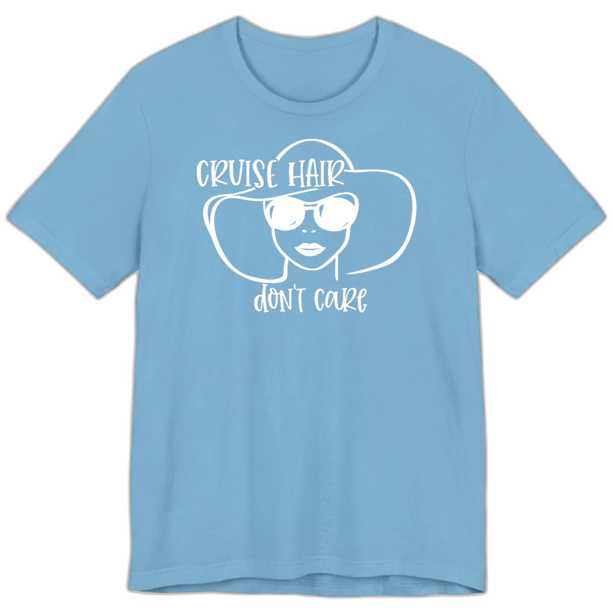 Cruise Hair Don't Care Premium T-Shirt in Ocean Blue