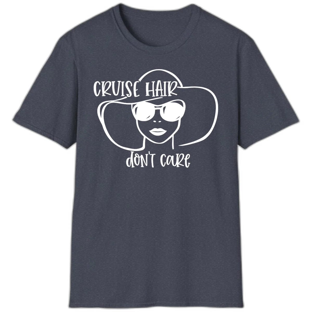 Cruise Hair Don't Care T-Shirt in Heather Navy