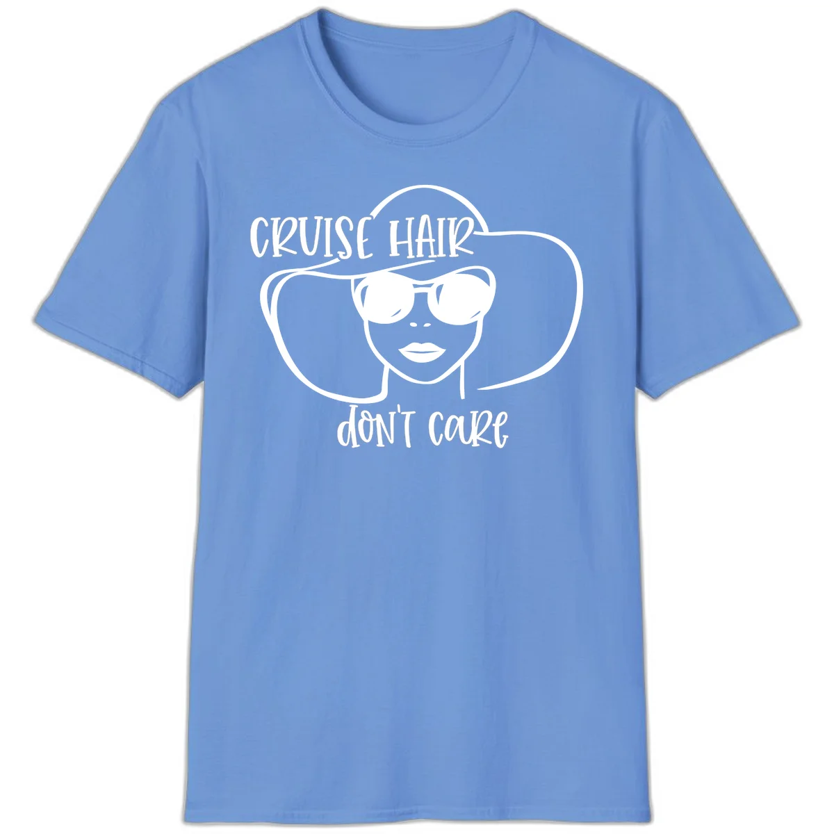 Cruise Hair Don't Care T-Shirt in Carolina Blue