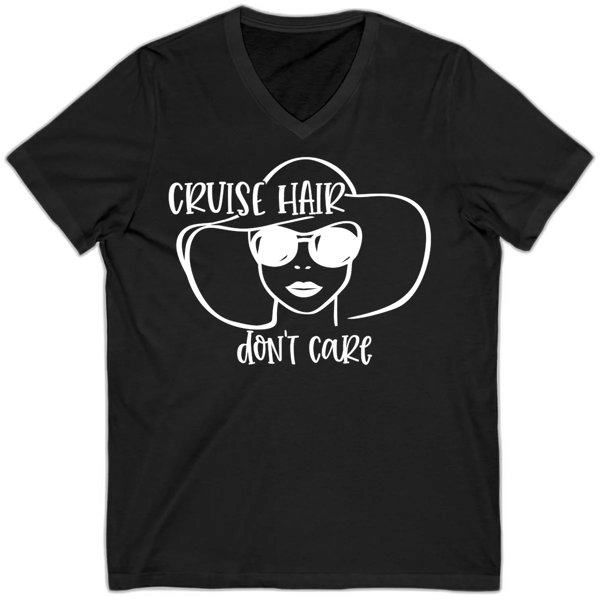 Cruise Hair Don't Care V-Neck T-Shirt in Black