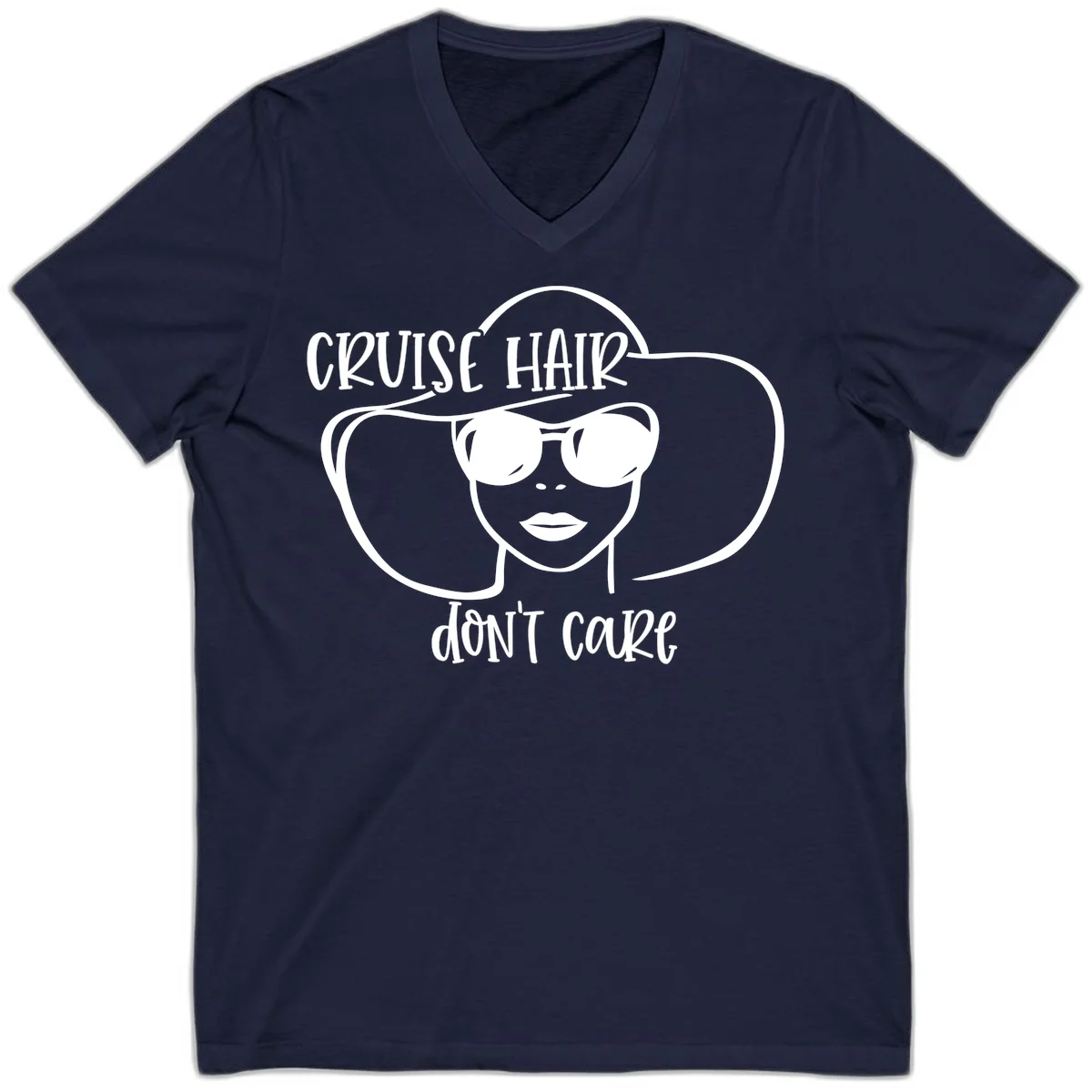 Cruise Hair Don't Care V-Neck T-Shirt in Navy