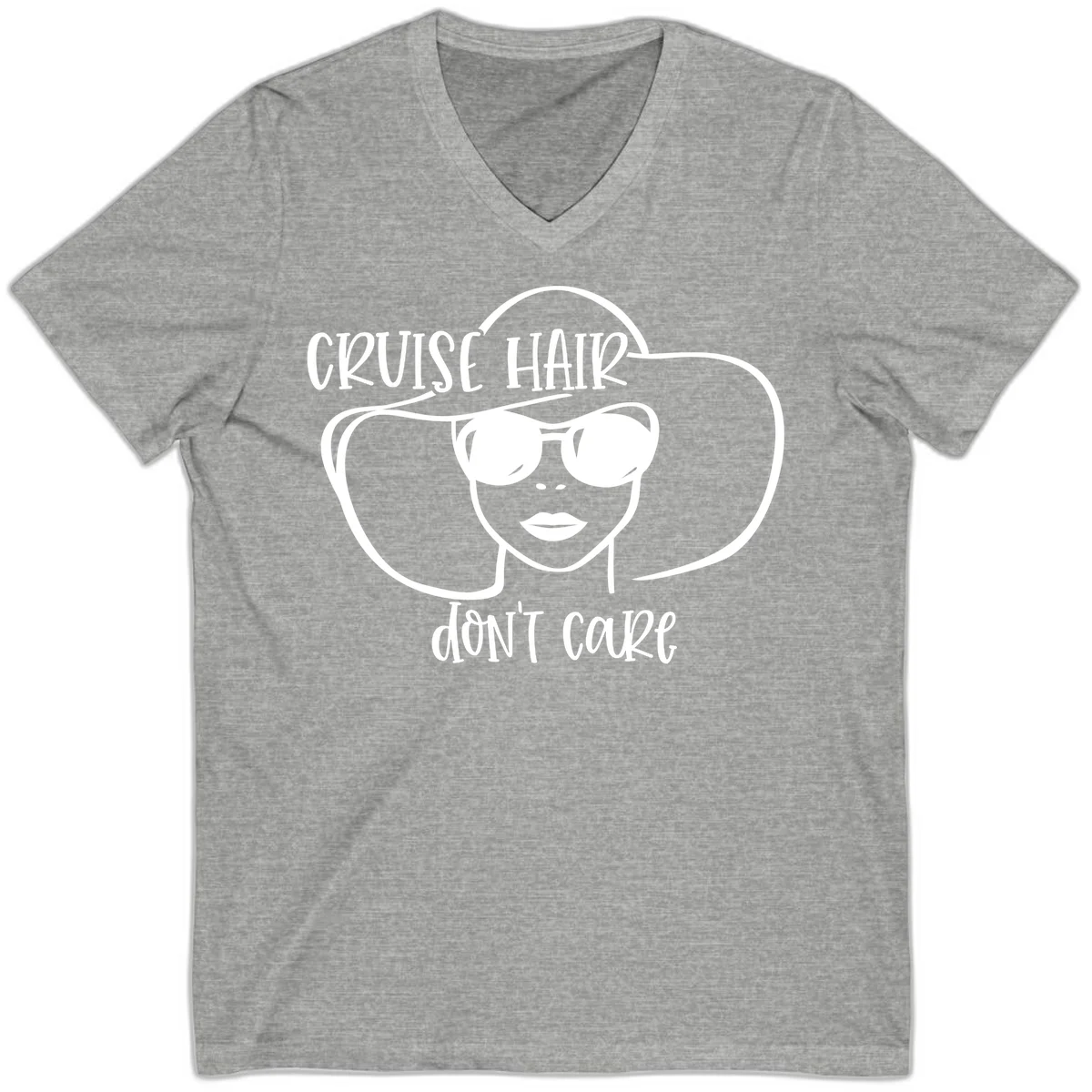 Cruise Hair Don't Care V-Neck T-Shirt in Athletic Heather