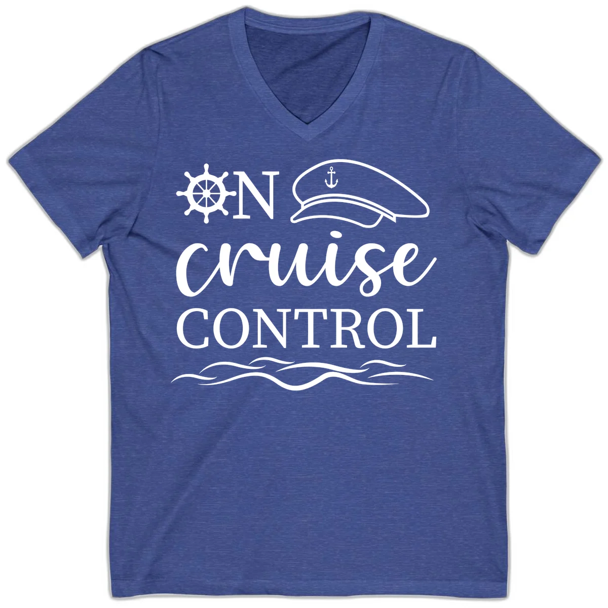 On Cruise Control V-Neck Tee in Heather True Royal