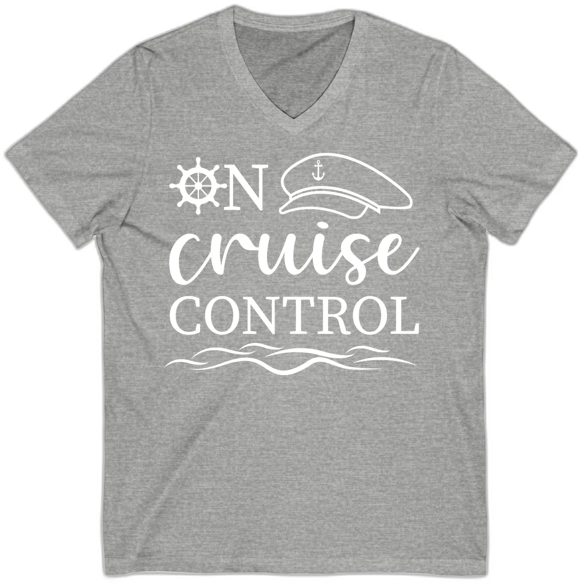 On Cruise Control V-Neck Tee in Athletic Heather