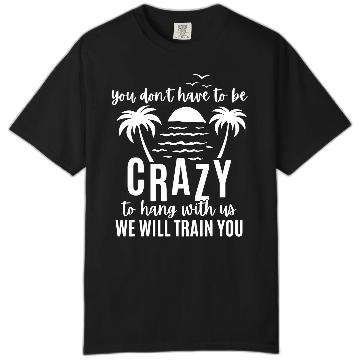 You Don't Have To Be Crazy To Hang With Us Comfort Color Tee in Black