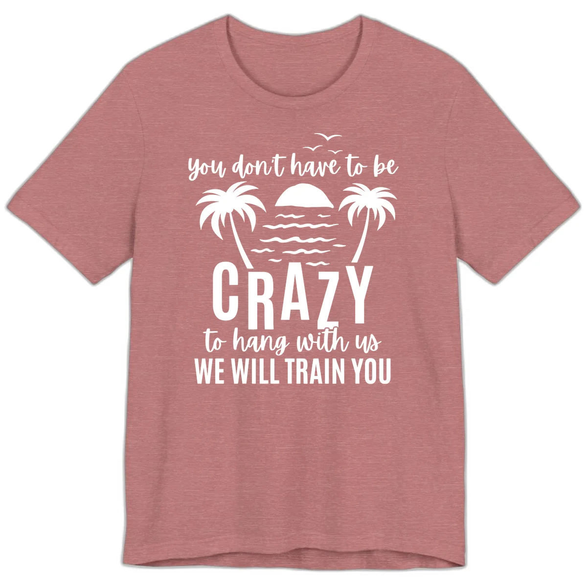 You Don't Have To Be Crazy To Hang With Us Premium T-Shirt in Heather Mauve