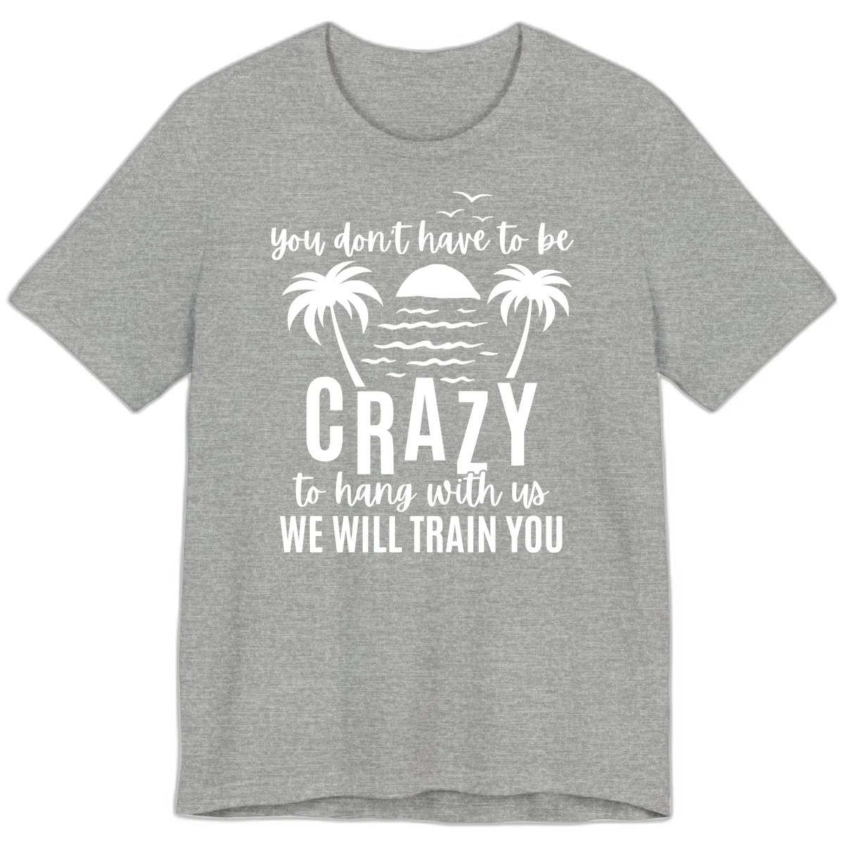 You Don't Have To Be Crazy To Hang With Us Premium T-Shirt in Athletic Heather