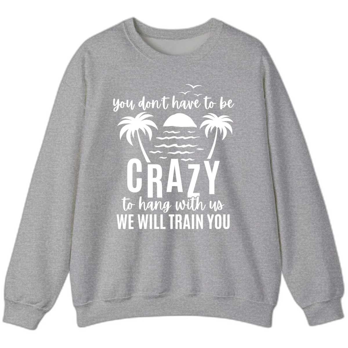 You Don't Have To Be Crazy To Hang With Us Sweatshirt in Sport Grey