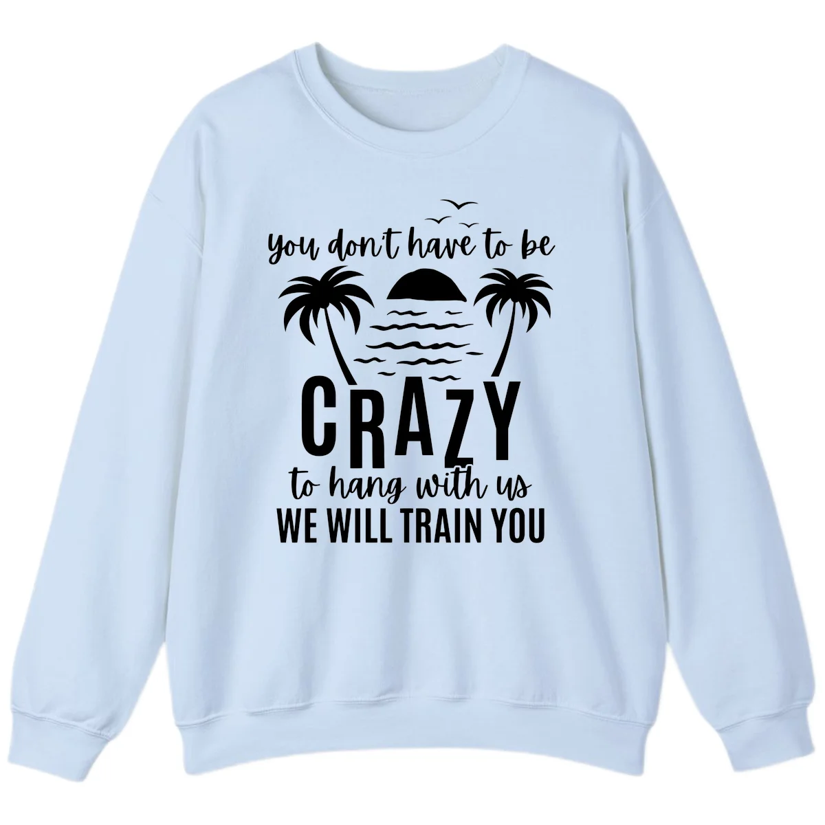 You Don't Have To Be Crazy To Hang With Us Sweatshirt in Light Blue