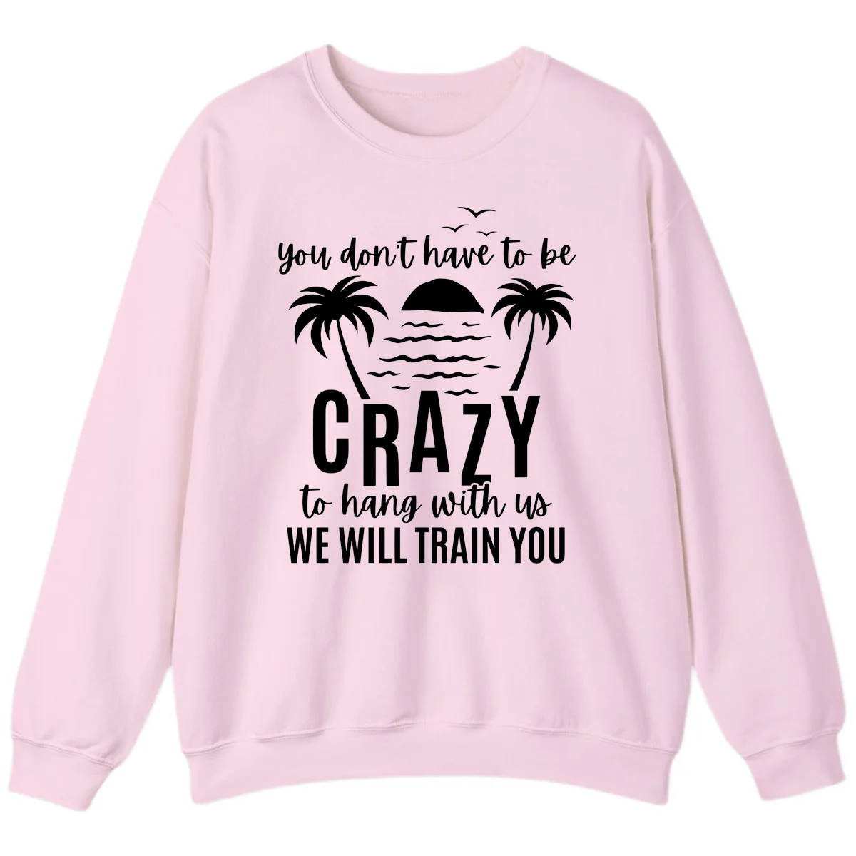 You Don't Have To Be Crazy To Hang With Us Sweatshirt in Light Pink