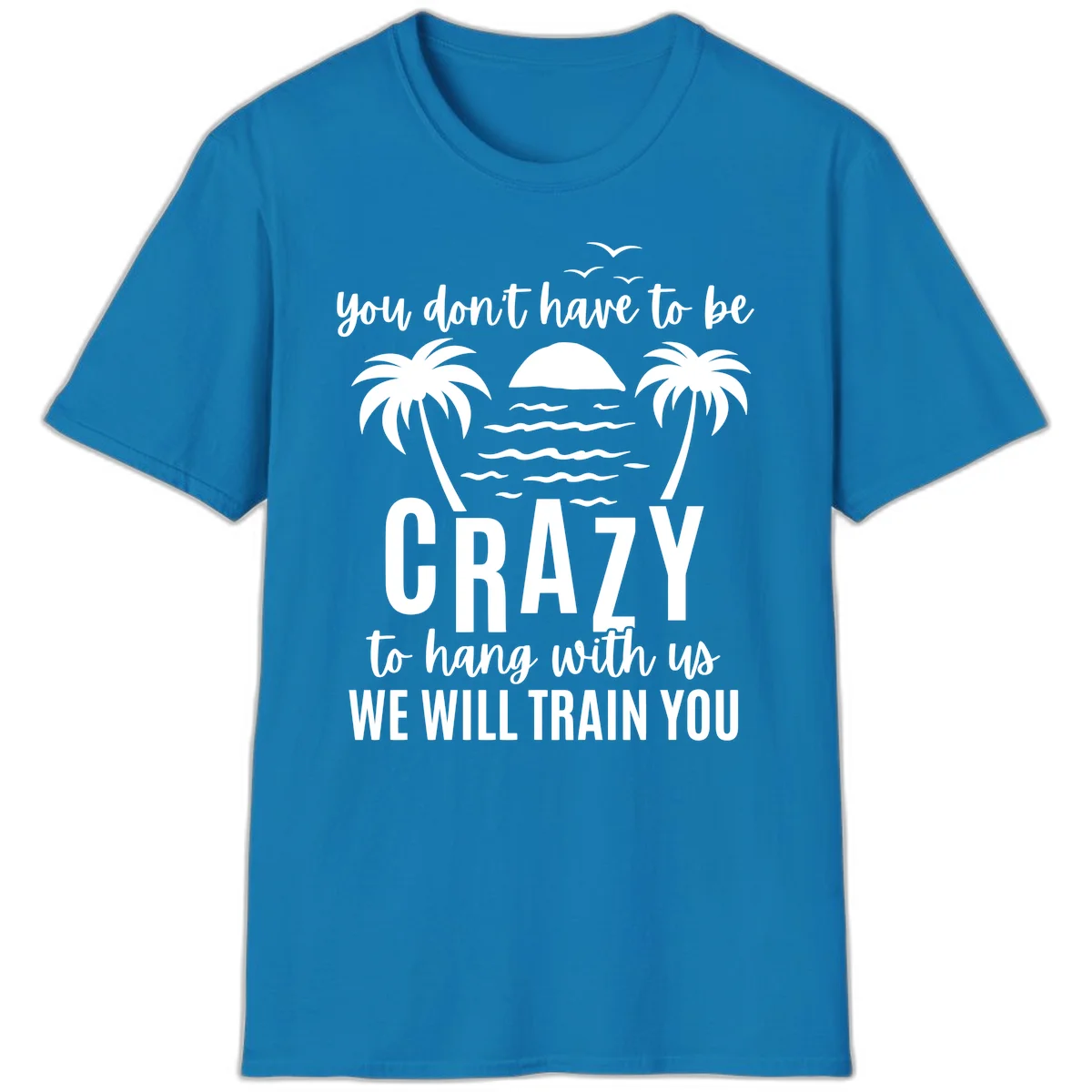 You Don't Have To Be Crazy To Hang With Us T-Shirt in Sapphire
