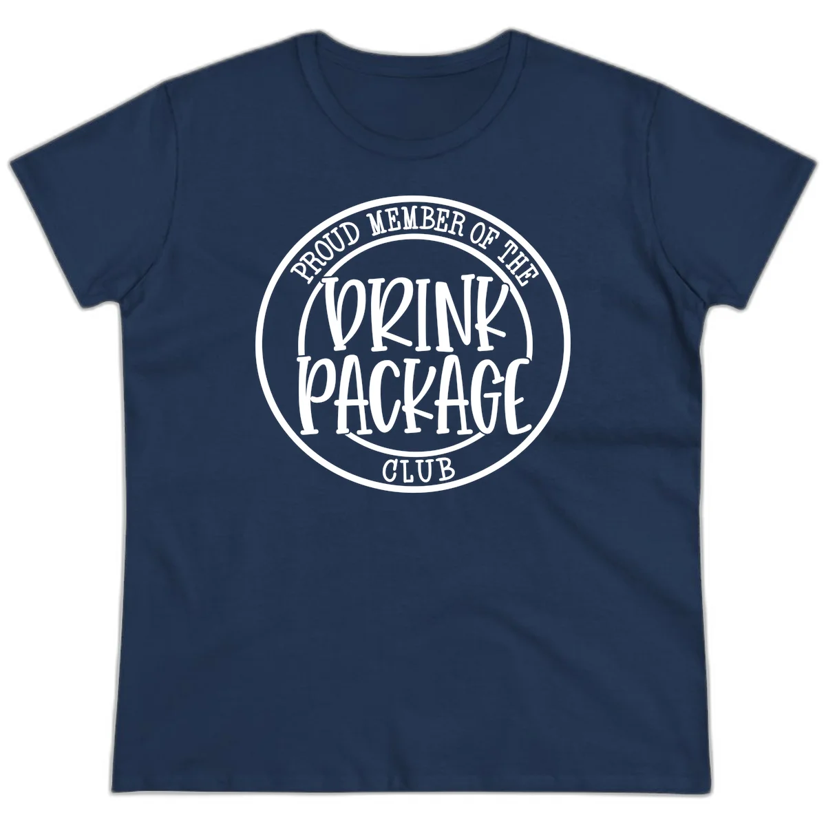 Proud Member Of The Drink Package Club Ladies Tee in Navy
