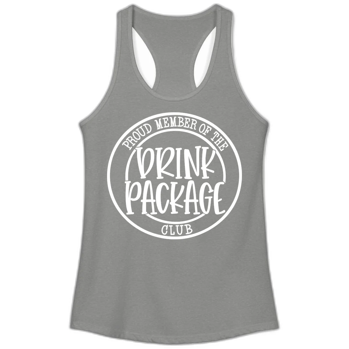 Proud Member Of The Drink Package Club Ladies Tank in Heather Grey
