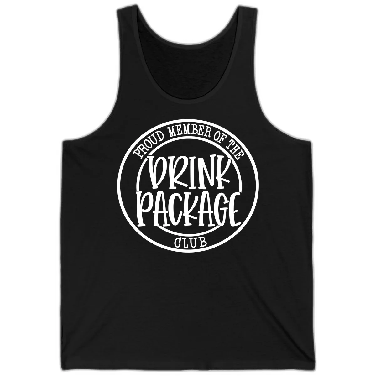 Proud Member Of The Drink Package Club Tank in Black