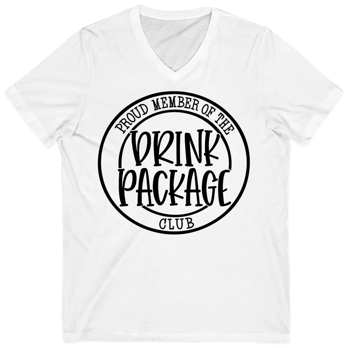 Proud Member Of The Drink Package Club V-Neck in White