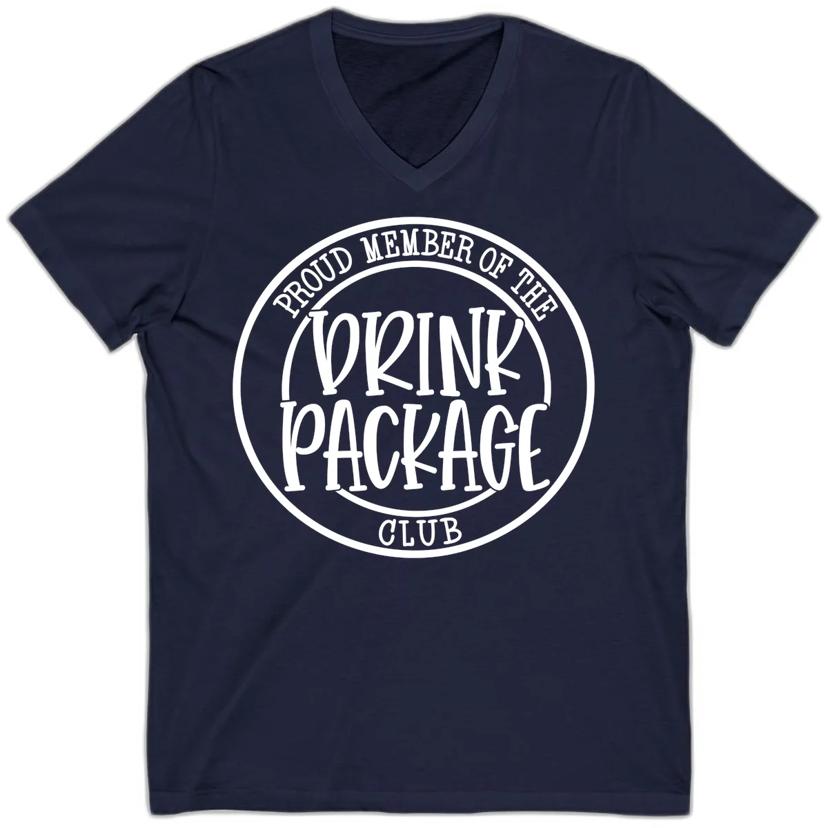 Proud Member Of The Drink Package Club V-Neck in Navy