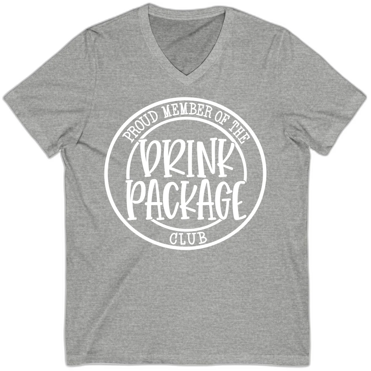 Proud Member Of The Drink Package Club V-Neck in Athletic Heather