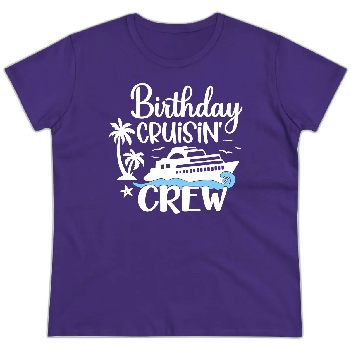 Birthday Cruisin' Crew Ladies Tee in Purple