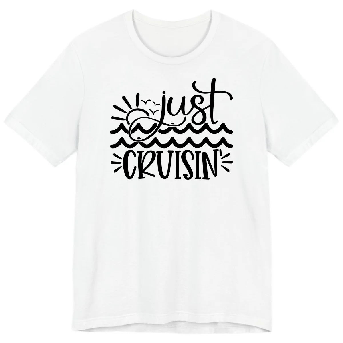 Just Cruisin' Nautical Ocean Waves Premium T-Shirt in White