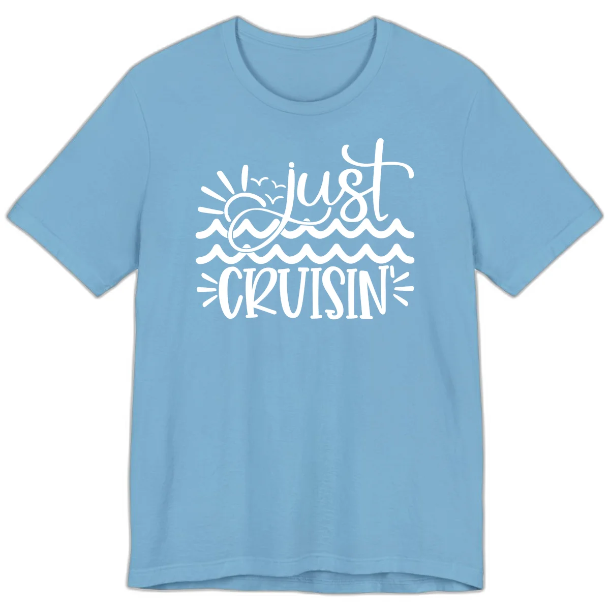 Just Cruisin' Nautical Ocean Waves Premium T-Shirt in Ocean Blue